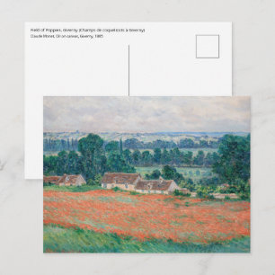 Claude Monet - Mohnfeld, Giverny Postkarte