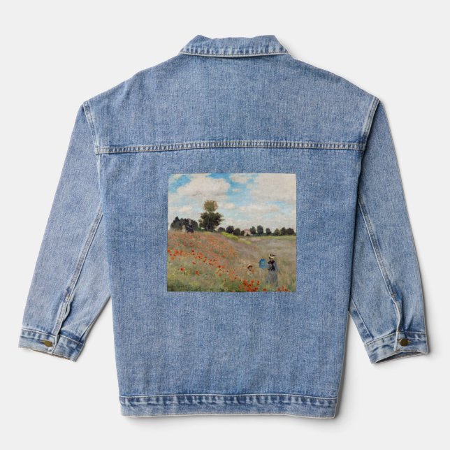 Claude Monet - Mohnfeld Jeansjacke (Rückseite)