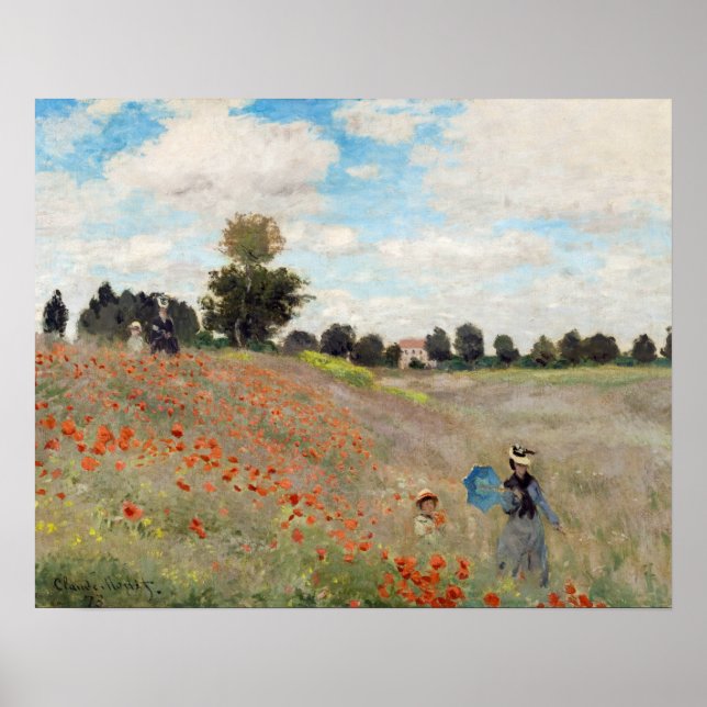 Claude Monet - Mohnfeld Poster (Vorne)