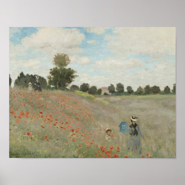 Claude Monet - Mohnfeld Poster (Vorne)