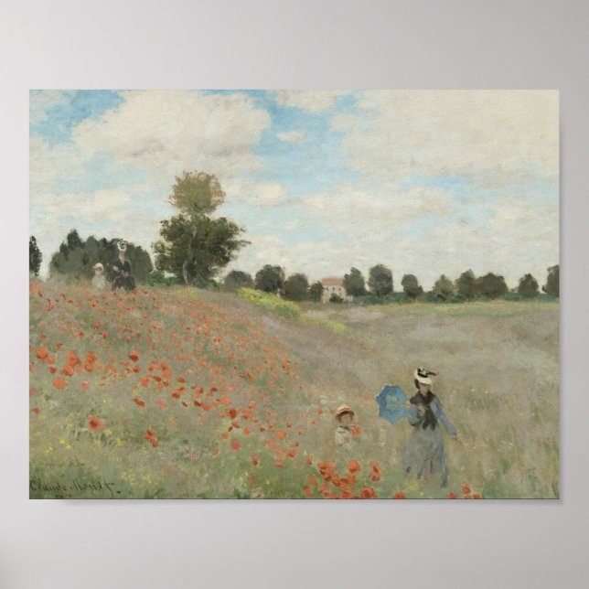 Claude Monet - Mohnfeld Poster (Vorne)