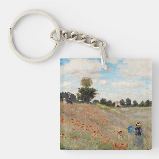 Claude Monet - Mohnfeld Schlüsselanhänger (Vorderseite)