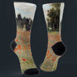 Claude Monet - Mohnfeld Socken<br><div class="desc">Mohnfeld / Wilde Poppies,  bei Argentinien / Les Coquelicots - Claude Monet im Jahre 1873</div>