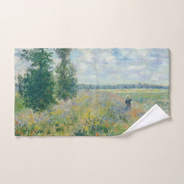 Claude Monet - Mohnfelder bei Argentinien (1875) Badhandtuch Set (Handtuch)