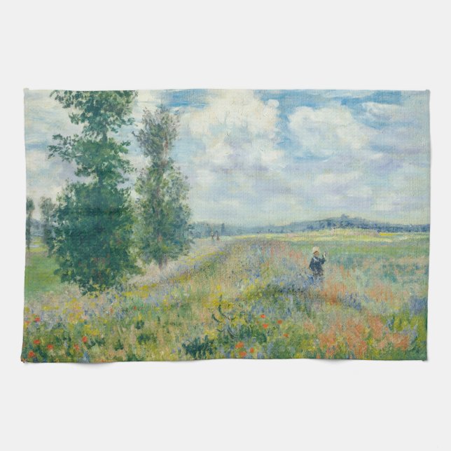 Claude Monet - Mohnfelder bei Argentinien (1875) Geschirrtuch (Horizontal)