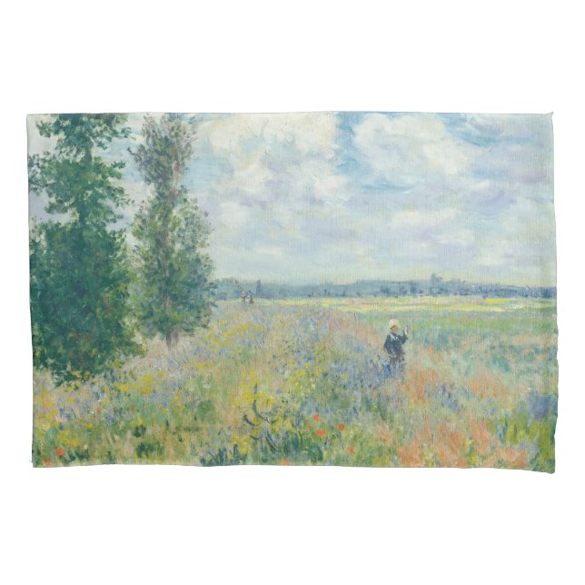 Claude Monet - Mohnfelder bei Argentinien (1875) Kissenbezug (Vorderseite)
