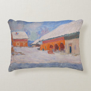 Claude Monet - Norwegen, Rote Häuser in Bjornegaar Dekokissen