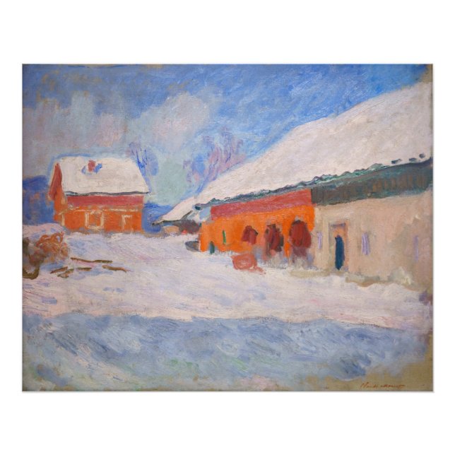 Claude Monet - Norwegen, Rote Häuser in Bjornegaar Fotodruck (Vorne)