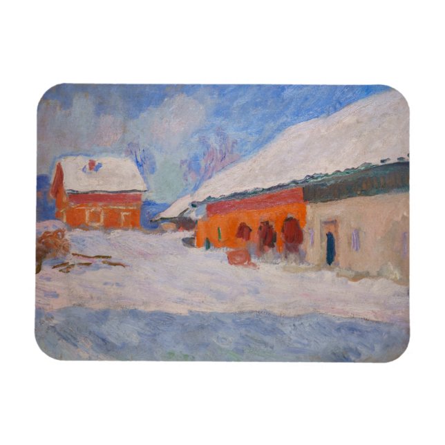 Claude Monet - Norwegen, Rote Häuser in Bjornegaar Magnet (Horizontal)
