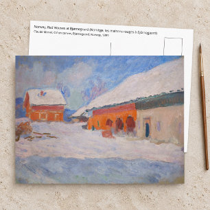Claude Monet - Norwegen, Rote Häuser in Bjornegaar Postkarte