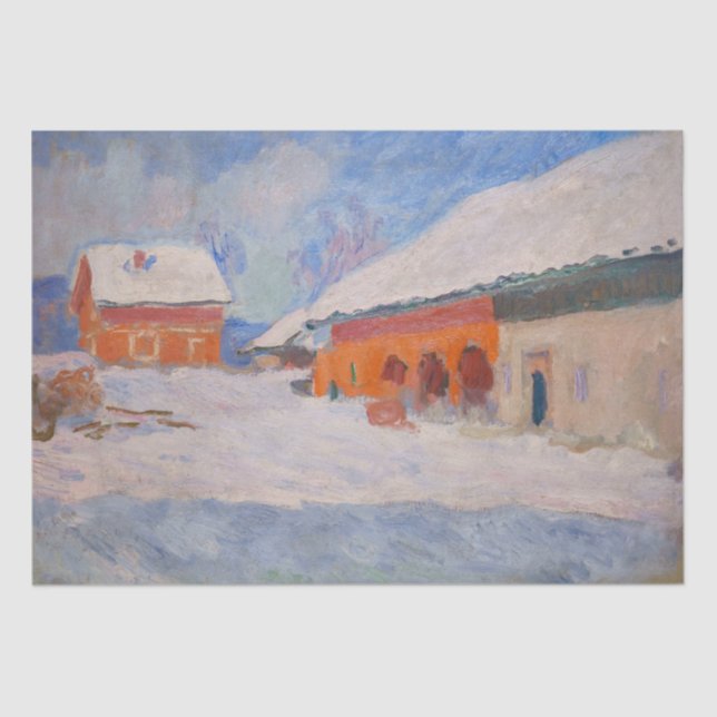 Claude Monet - Norwegen, Rote Häuser in Bjornegaar Seidenpapier (Vorderseite)