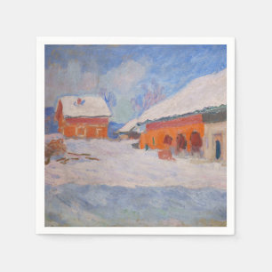 Claude Monet - Norwegen, Rote Häuser in Bjornegaar Serviette