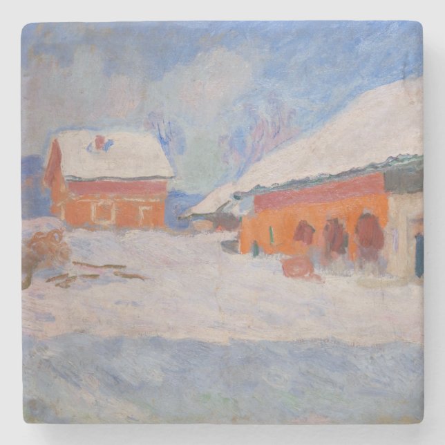 Claude Monet - Norwegen, Rote Häuser in Bjornegaar Steinuntersetzer (Vorderseite)