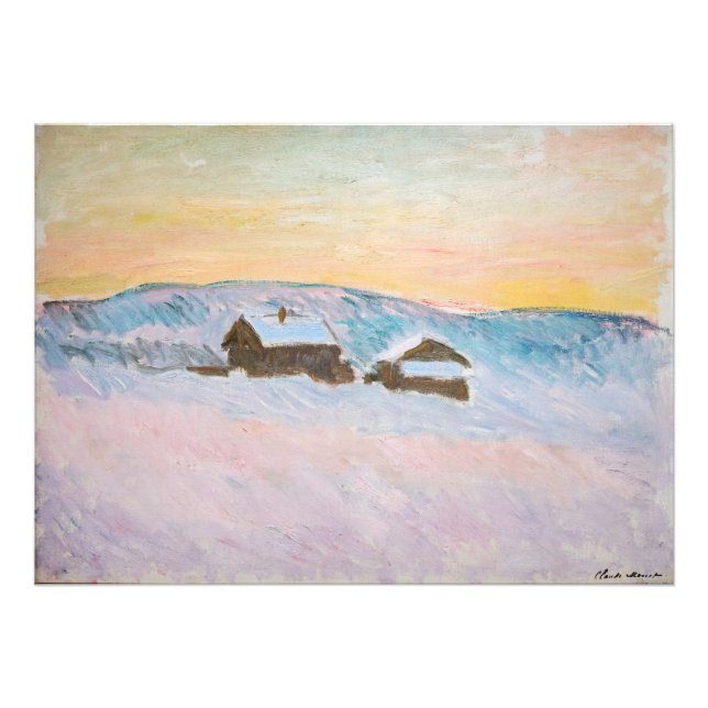 Claude Monet - Norwegische Landschaft, Blaue Häuse Fotodruck (Vorne)
