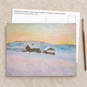 Claude Monet - Norwegische Landschaft, Blaue Häuse Postkarte