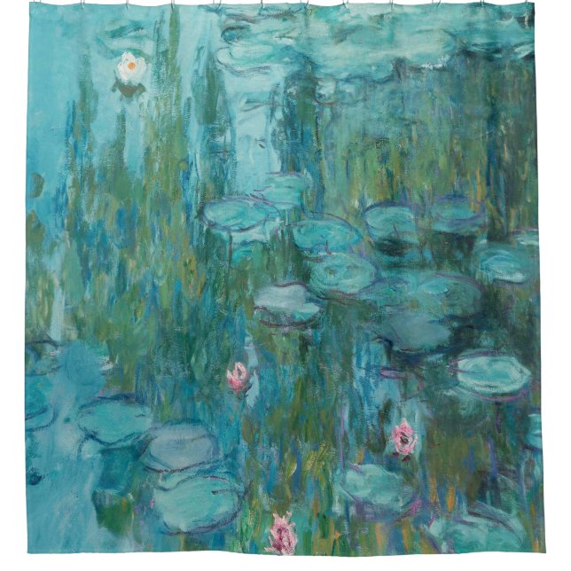 Claude Monet - Nympheas - Gemälde an Lilien Duschvorhang (Vorderseite)