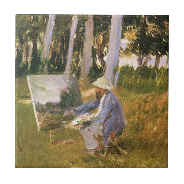 Claude Monet Painting, Edge of a Wood von Sargent Fliese (Vorderseite)