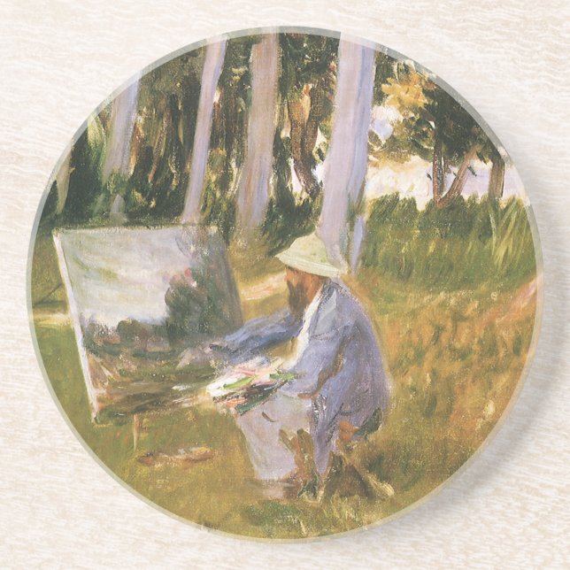 Claude Monet Painting, Edge of a Wood von Sargent Getränkeuntersetzer (Vorne)