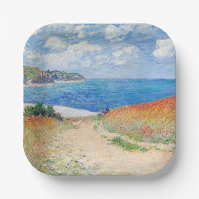 Claude Monet - Path in Wheat Fields at Pourville Pappteller (Vorderseite)