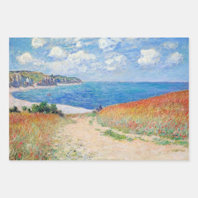 Claude Monet - Pfad der Weizenfelder in Pourville Geschenkpapier Set (Vorderseite)