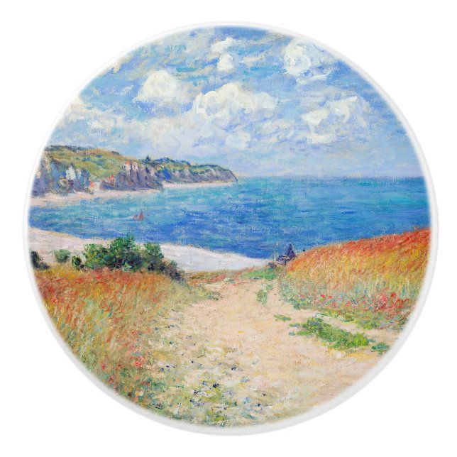 Claude Monet - Pfad der Weizenfelder in Pourville Keramikknauf (Vorderseite)