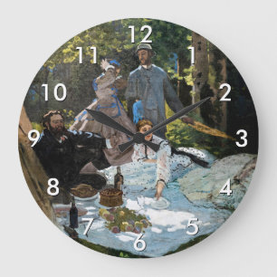 Claude Monet - Picknick auf dem Rasen, rechtes Fel Große Wanduhr