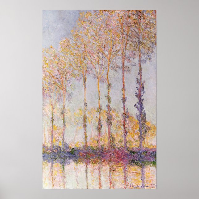 Claude Monet | Poplars an den Banken des Epte Poster (Vorne)