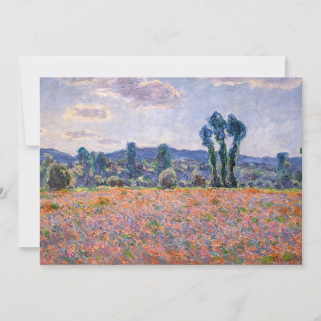 Claude Monet - Poppy Field 1890 (Giverny) Dankeskarte (Vorderseite)