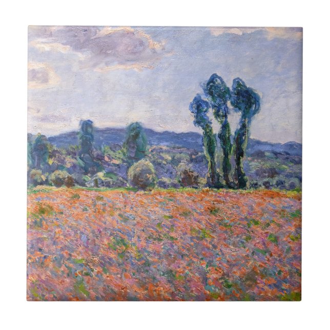 Claude Monet - Poppy Field 1890 (Giverny) Fliese (Vorderseite)
