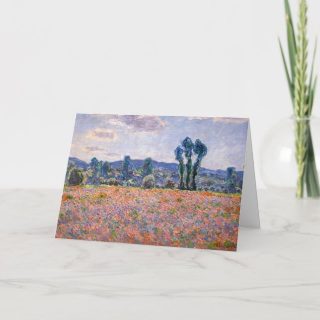 Claude Monet - Poppy Field 1890 (Giverny) Karte (Vorderseite)