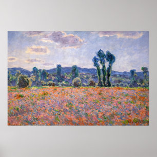 Claude Monet - Poppy Field 1890 (Giverny) Poster