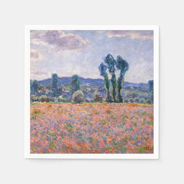 Claude Monet - Poppy Field 1890 (Giverny) Serviette (Vorderseite)