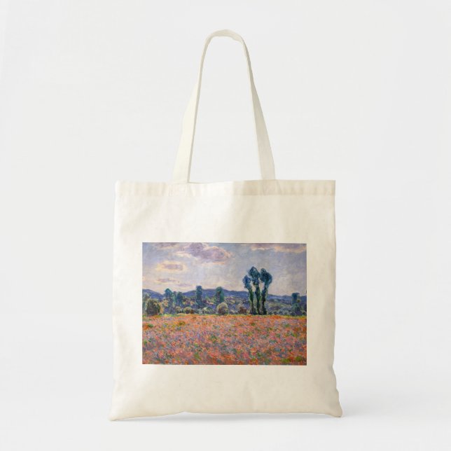 Claude Monet - Poppy Field 1890 (Giverny) Tragetasche (Vorne)