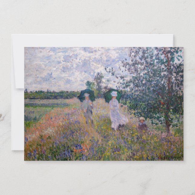 Claude Monet - Promenade in der Nähe von Argenteui Einladung (Vorderseite)