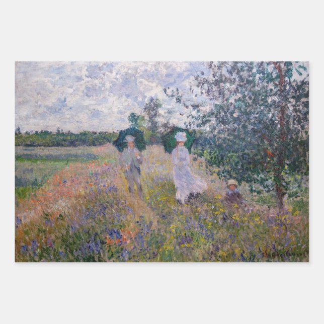 Claude Monet - Promenade in der Nähe von Argenteui Geschenkpapier Set (Vorderseite)