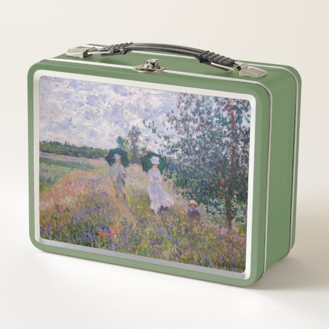 Claude Monet - Promenade in der Nähe von Argenteui Metall Brotdose (Vorderseite)