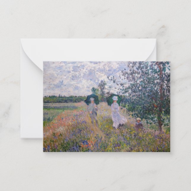 Claude Monet - Promenade in der Nähe von Argenteui Mitteilungskarte (Vorderseite)