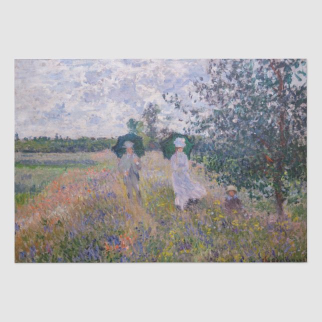 Claude Monet - Promenade in der Nähe von Argenteui Seidenpapier (Vorderseite)