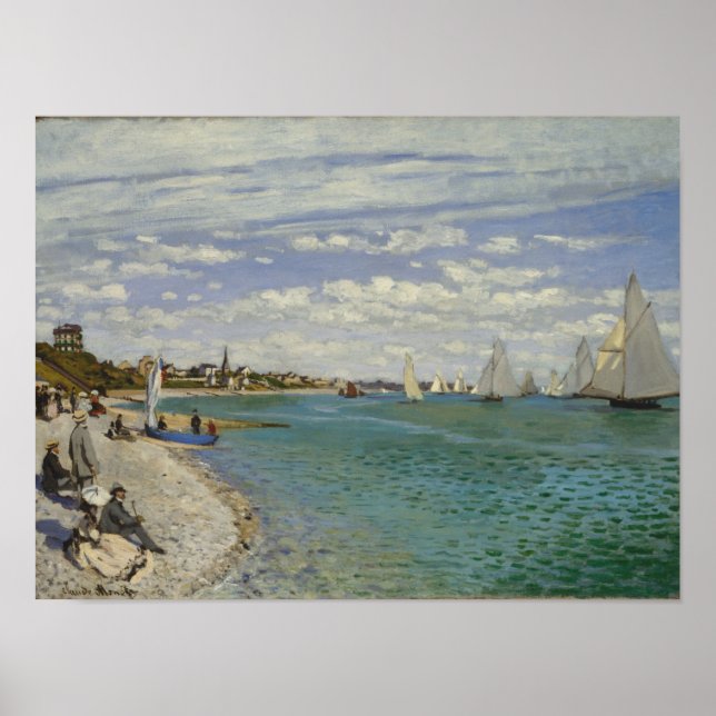 Claude Monet | Regatta bei Sainte-Adresse Poster (Vorne)