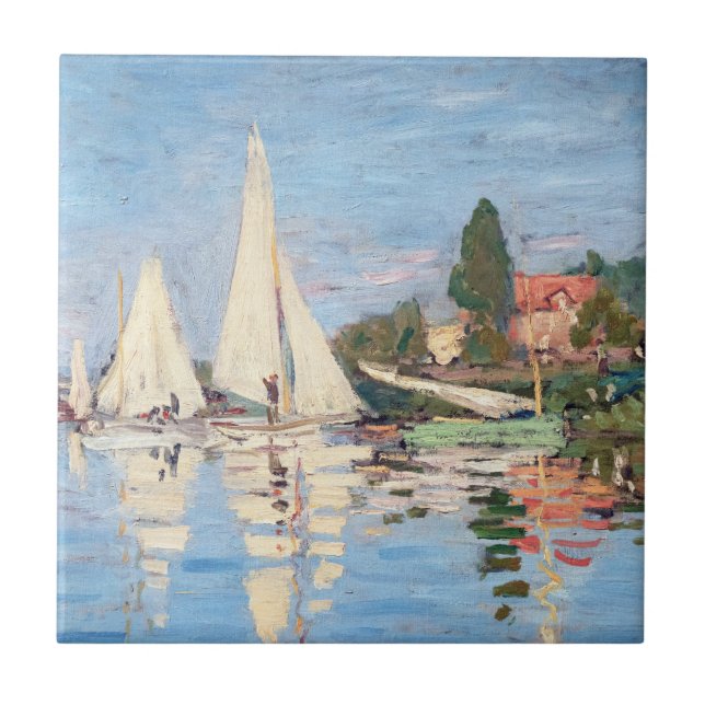Claude Monet - Regattas in Argenteuil Fliese (Vorderseite)