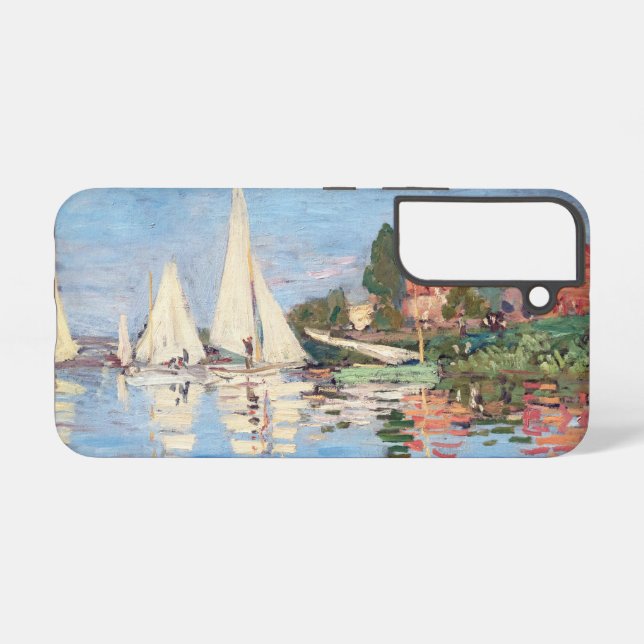 Claude Monet - Regattas in Argenteuil Samsung Galaxy Hülle (Rückseite (Horizontal))