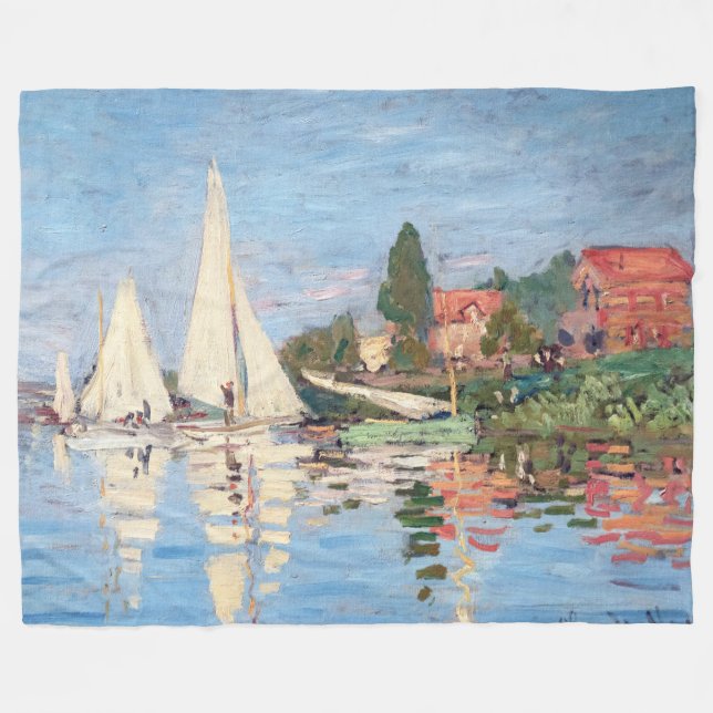 Claude Monet - Regatten in Argenteuil Fleecedecke (Vorderseite (Horizontal))