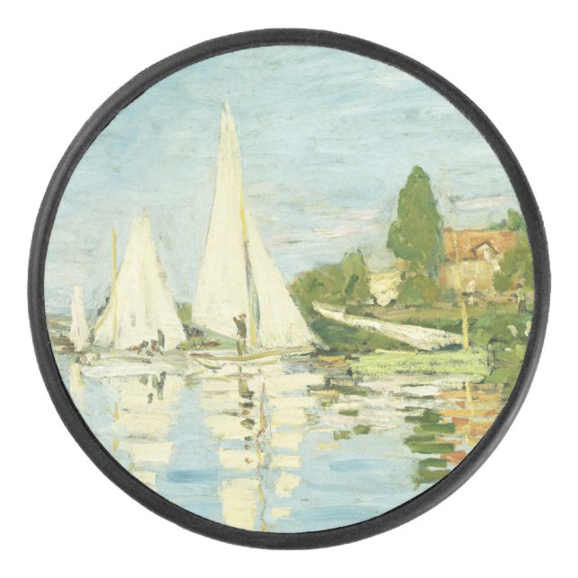 Claude Monet. Regatten in Argentinien Eishockey Puck (Vorderseite)