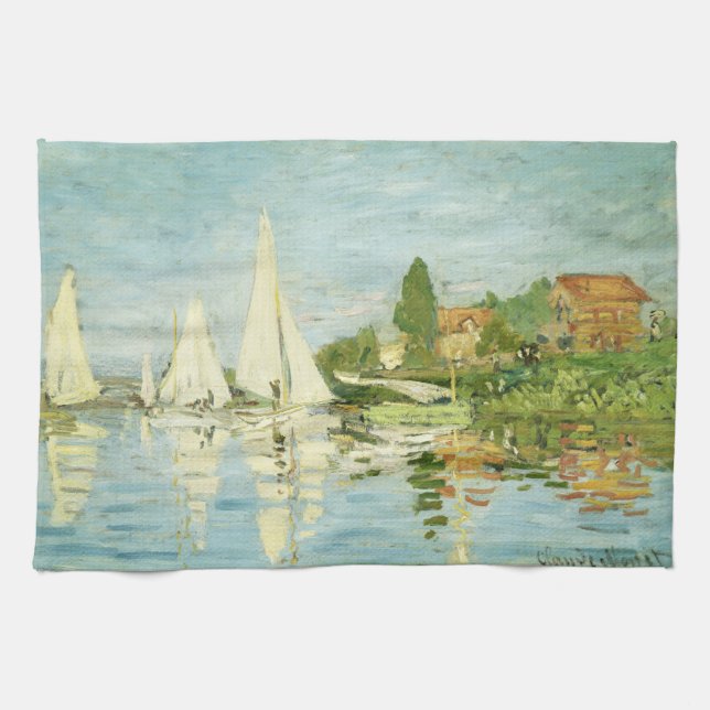 Claude Monet. Regatten in Argentinien Geschirrtuch (Horizontal)