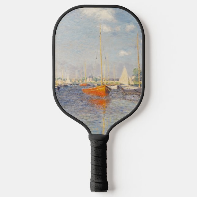 Claude Monet. Rote Boote, Argentinien Pickleball Schläger (Vorderseite)