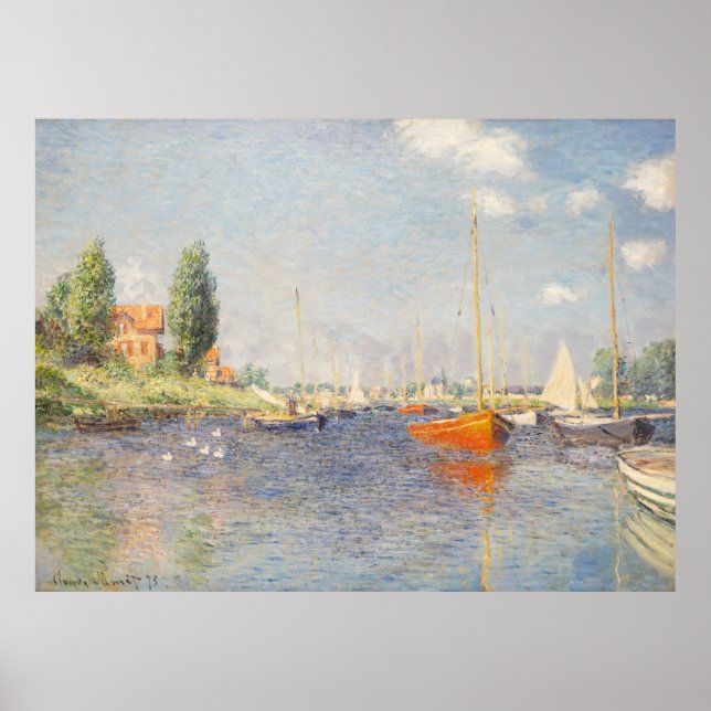 Claude Monet. Rote Boote, Argentinien Poster (Vorne)