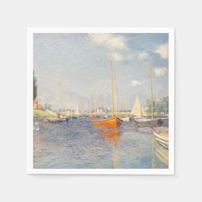 Claude Monet. Rote Boote, Argentinien Serviette (Vorderseite)