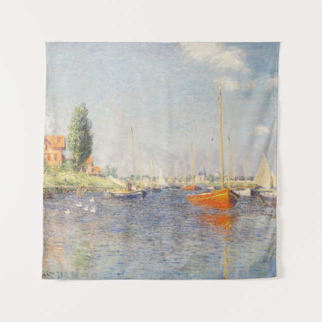 Claude Monet. Rote Boote, Argentinien Wandteppich (Vorderseite)