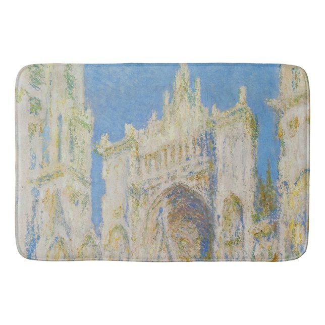 Claude Monet Rouen Cathedral Portal Morning Light Badematte (Vorderseite)