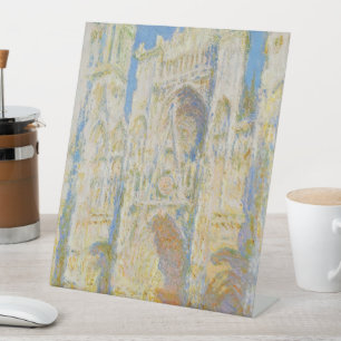Claude Monet Rouen Kathedrale Portal Morgenlicht Sockelschild
